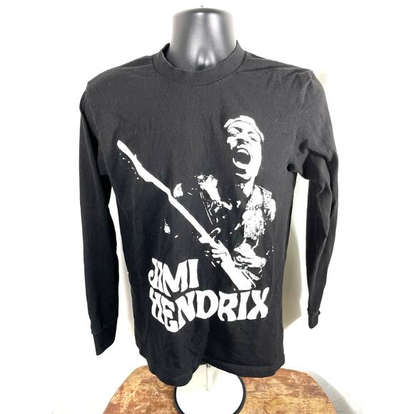 Jimi Hendrix Long Sleeve Shirt Black Graphic Size M - Picture 1 of 6